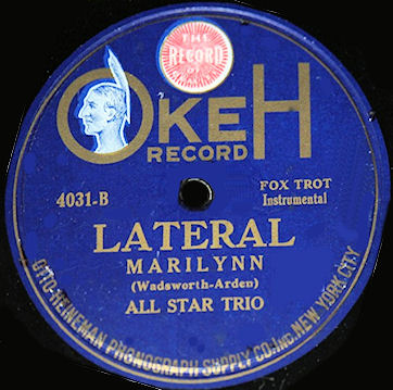 Heineman Okeh 78-rpm record, ca. 1918